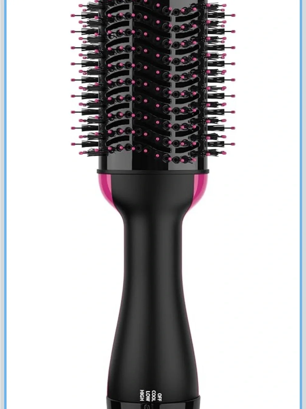 Black and Pink Round Hair Styling Brush for Women